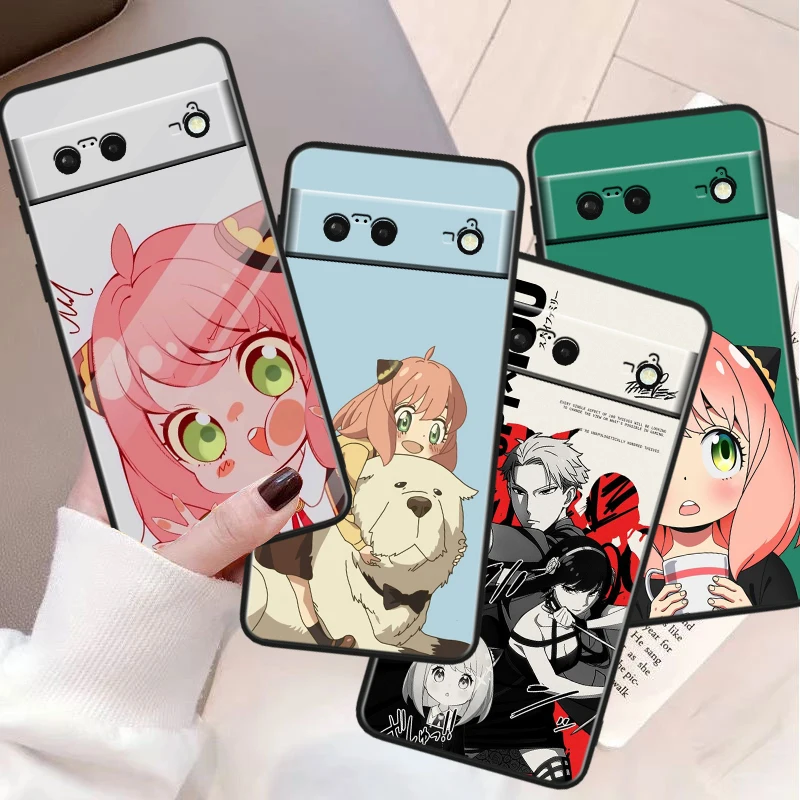 SPY×FAMILY Anime For Google Pixel 9 8A 8 7A 7 6A 6 5A 5XL 5 4A 4XL 4 Pro Black Soft Silicone Phone Case Cover