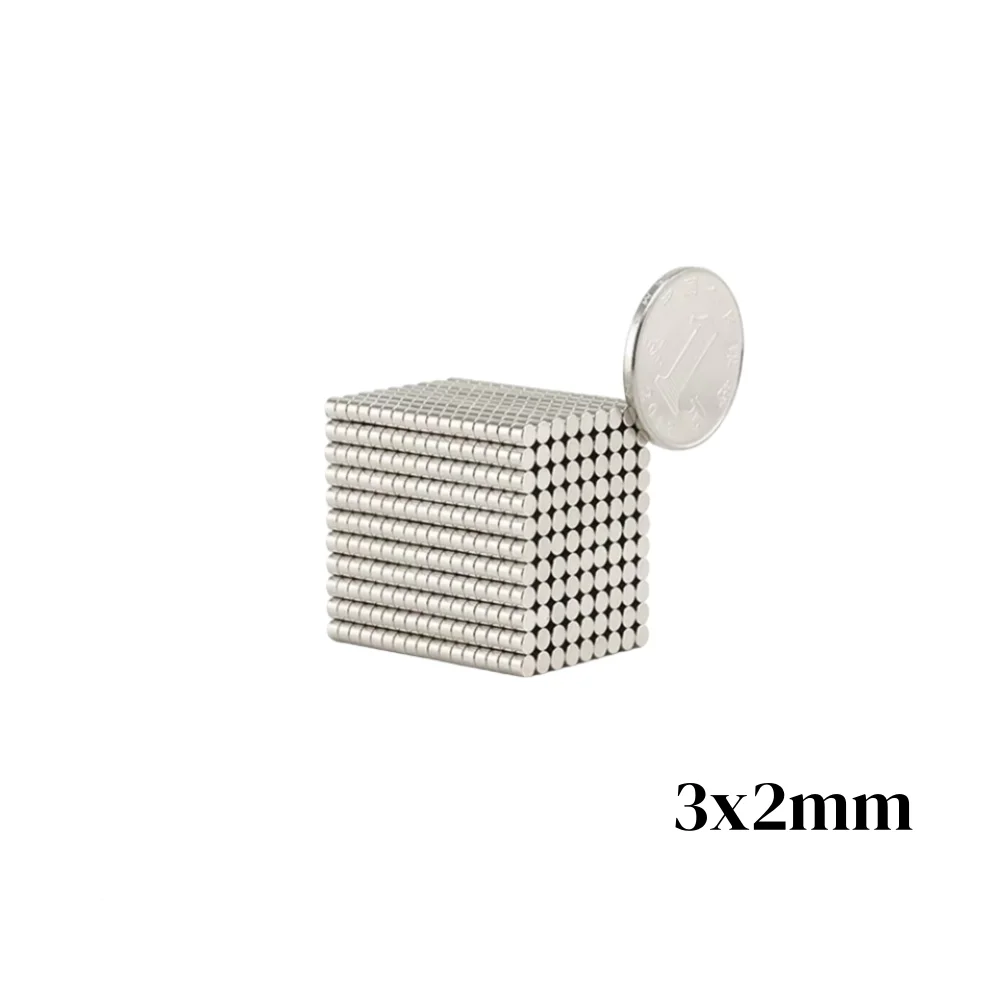 100~5000pcs 3x2 Minor Disc Search Magnet 3mm X 2mm Bulk Small Round Magnets 3x2mm Neodymium Magnets 3*2 Strong Magnet Sheet