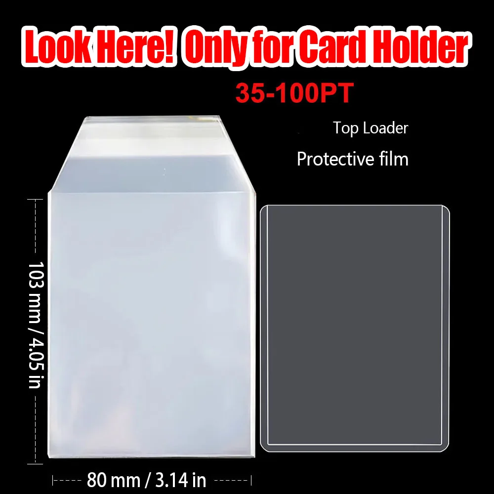 100 قطعة حامل بطاقة قابلة لإعادة الغلق الأكمام للرافعة العلوية/حامل البطاقة الممغنطة حامي/أكمام فيلم بلاستيكية شفافة مقاومة للماء #6