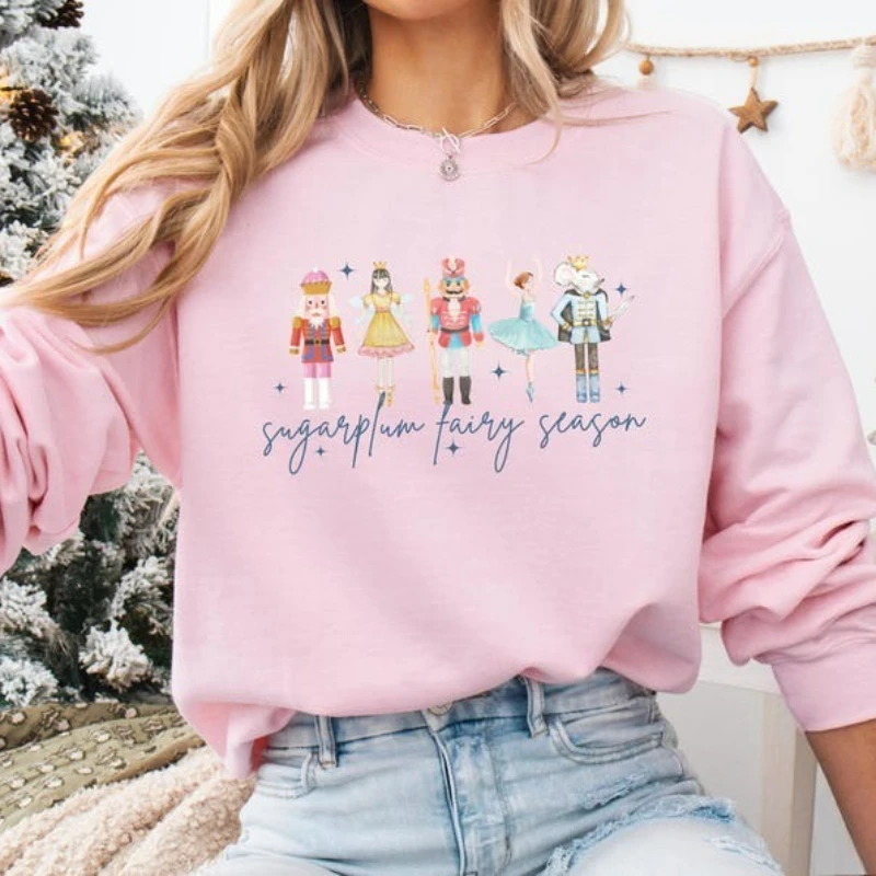 Christmas Nutcracker Sugraplum Fairy Ballet Dancer Lady Gift Coquette Aesthetic Dance Mama Autumn and Winter Sweatshirt Pullover
