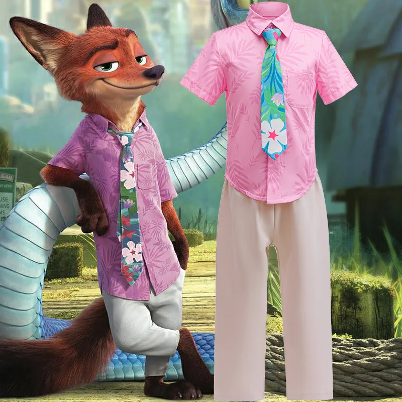 Neuer Crazy Zootopia 2cos Anzug Fox Nick gleiches Hemd Cosplay Kostüm Kinder Outfit Set