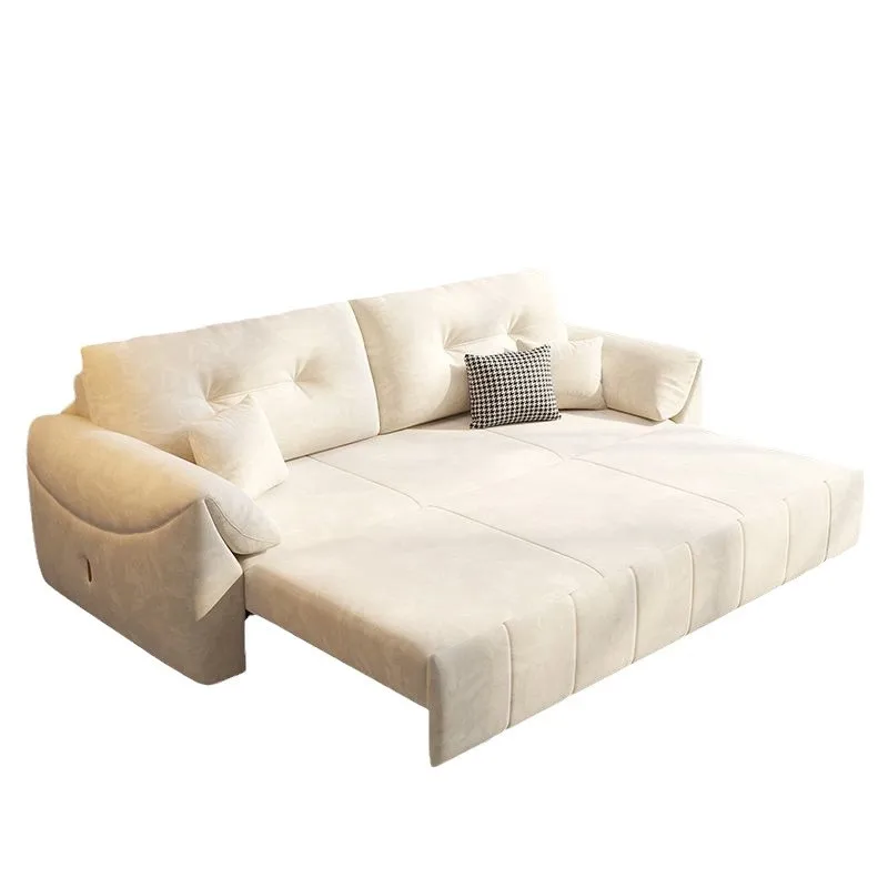 HHTechnology Flannel Sofa Bed Dual-purpose Foldable Integrated Small Apartment Storage Bed