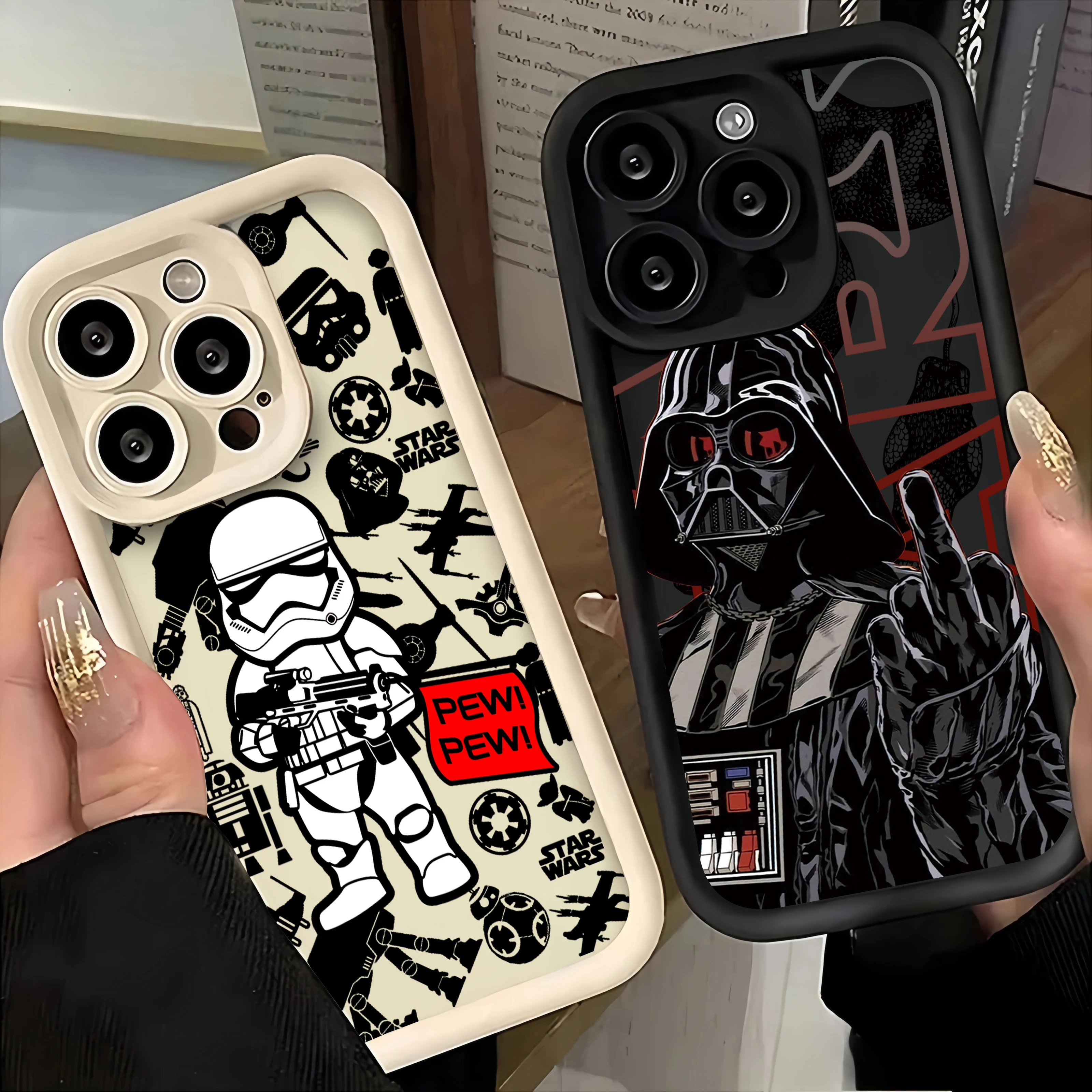 Capa de Celular Star Wars para iPhone 17 16e 16 15 14 13 12 11 Air Pro Max Mini XR XS X 7 8 6 6s Plus, Capa Traseira de TPU Macio