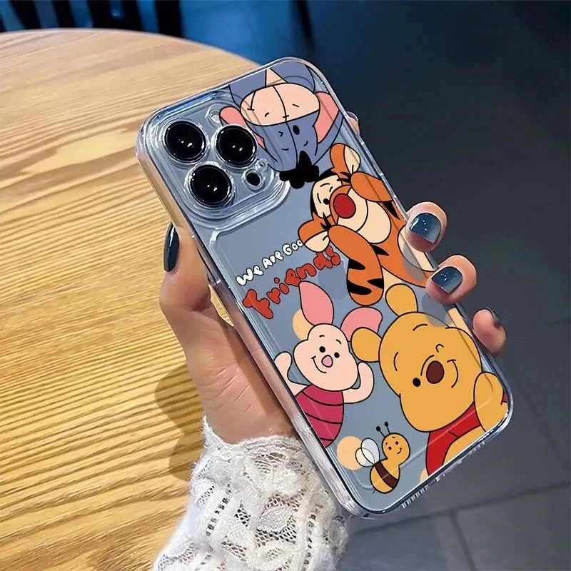 Disney Winnie Pooh Friends Phone Case For iPhone 15 14 Pro Max 13 12 11 Pro XS Max X XR 7 8 15 Plus SE Soft Silicone Cute Cover