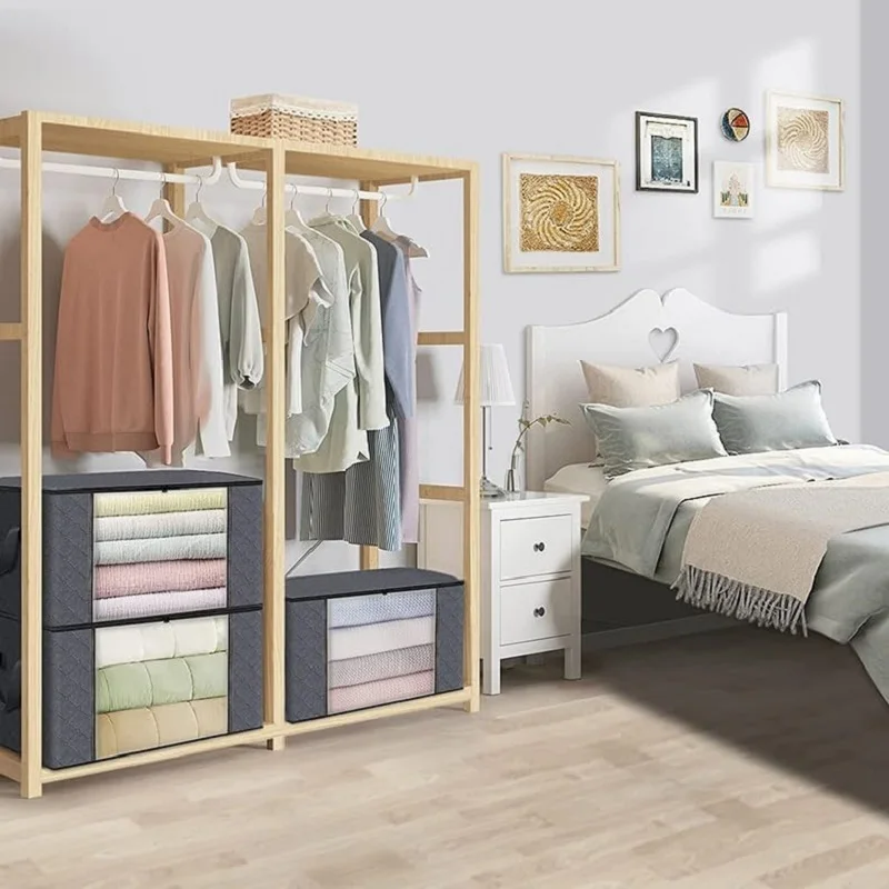 Aufbewahrungstasche, große Kapazität, Steppdecke, Kleidung, Decke, Aufbewahrungstaschen, faltbar, feuchtigkeitsbeständig, staubdicht, Schlafzimmer, Schrank, Kleidung, Organizer – Detail 6