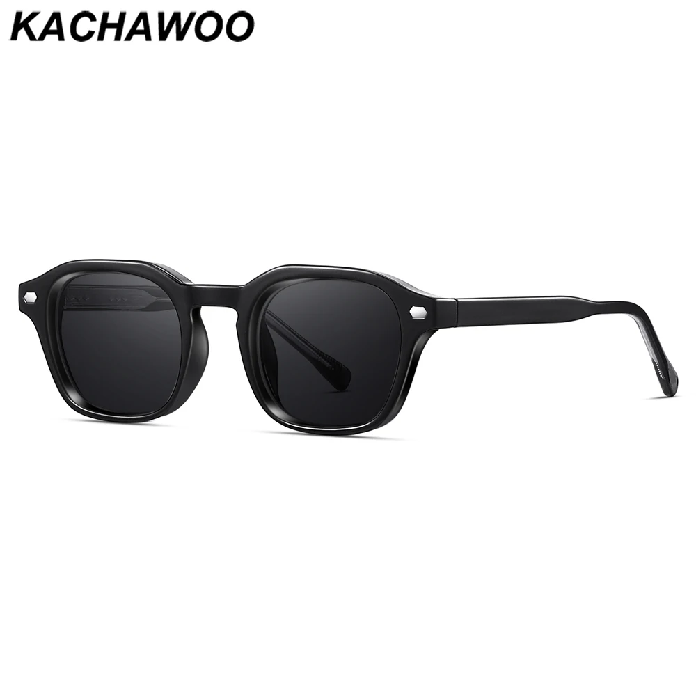 

Kachawoo square sunglasses men uv400 CP frame acetate retro sun glasses for women trendy outdoor decoration unisex black yellow