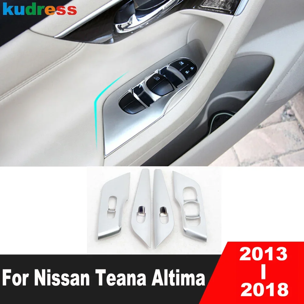 

For Nissan Teana Altima 2013-2017 2018 Matte Car Door Armrest Window Lift Switch Button Panel Cover Trim Interior Accessories