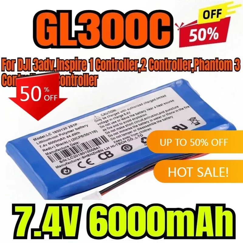 

7.4V 6000mAh Battery for DJI GL300C,3adv,Inspire 1 Controller,2 Controller,Phantom 3 Controller,4 Controller