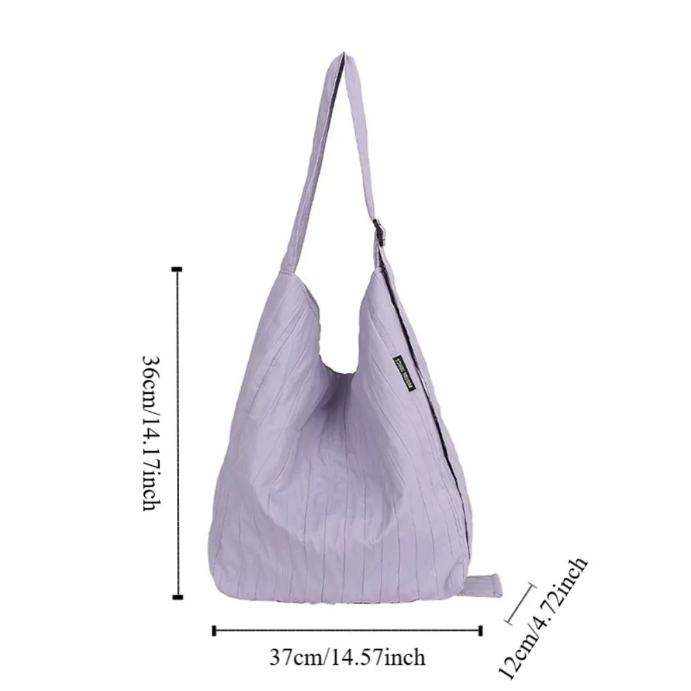 Korean Nylon Wrinkled Totes Bag Versatile Casual Student Shoulder Bag Solid Color Large Capacity Women's Handbag Ladies