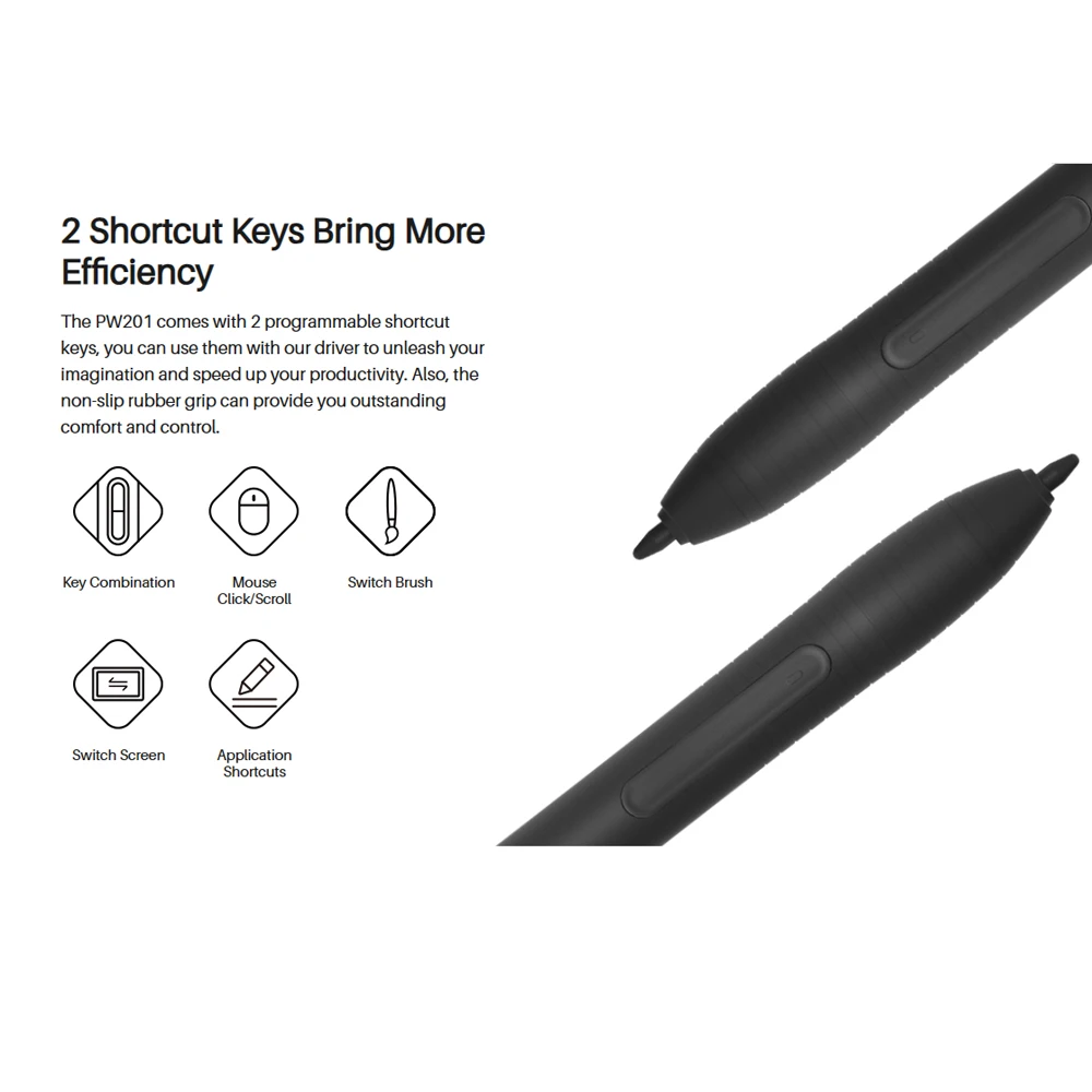 قلم خالي من البطارية PW201 لـ HUION H430P HST640 H640P H950P H1060P H610PRO V2 HC16 HS64 HS610 GC610 H1161 H320M للرسم اللوحي #3