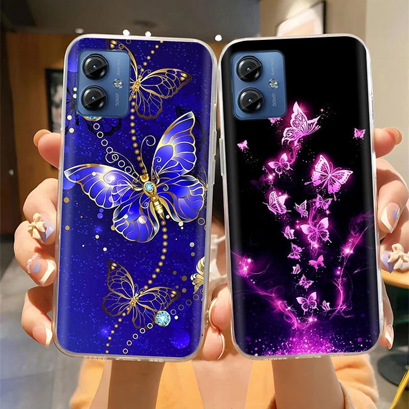 

Для Motorola Moto G14 4G чехол Роскошный милый мультяшный роспись мягкий прозрачный силиконовый чехол-бампер для телефона Moto G14 4G задняя крышка Coque