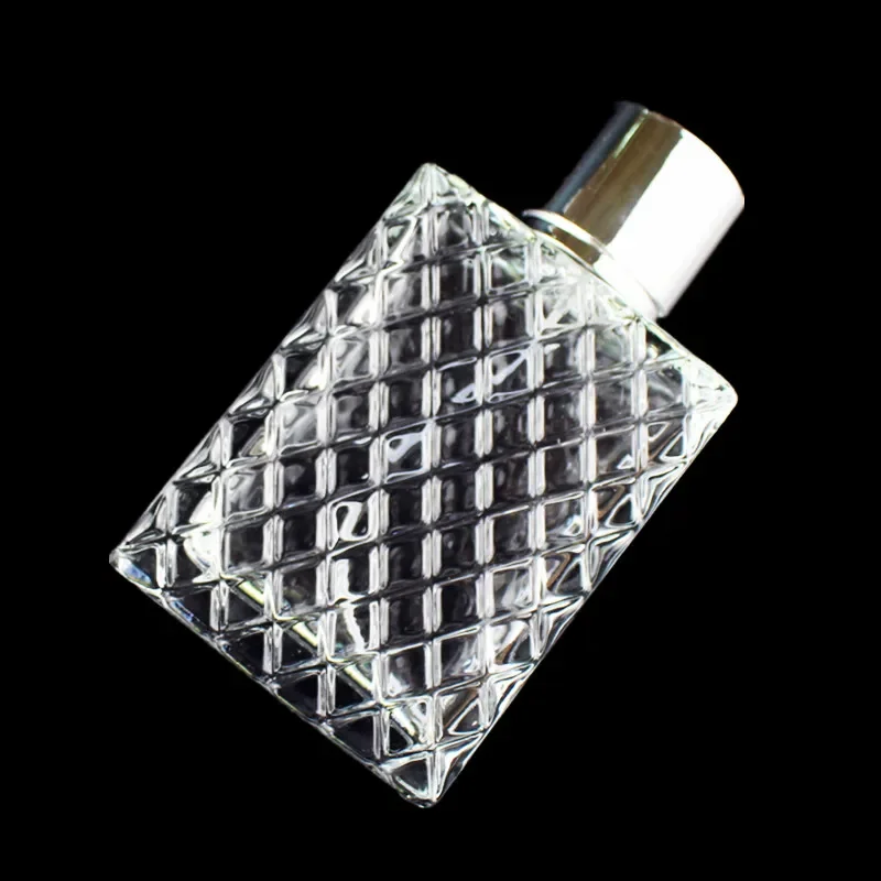 1pc 100ml Transparent Thick Glass Perfume Bottle Square Portable Empty Spray Fragrance Atomizer Refillable Bottles