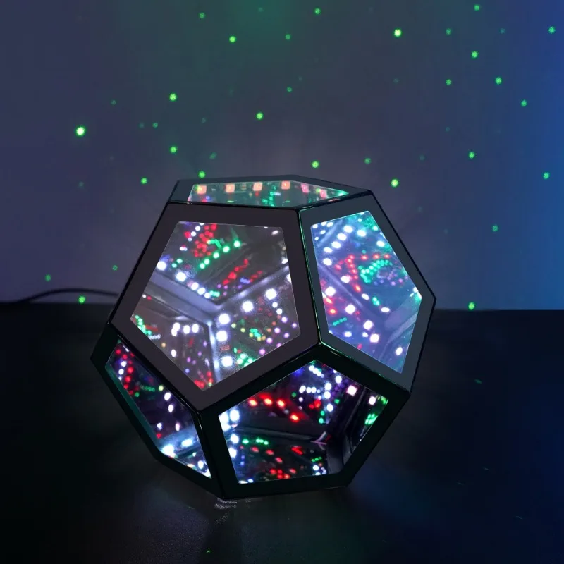 Imagem -04 - Creative Cool Unlimited Dodecahedron Night Light Cor Usb Arte Corporal Decoração para Casa Presente Ornamento Cama