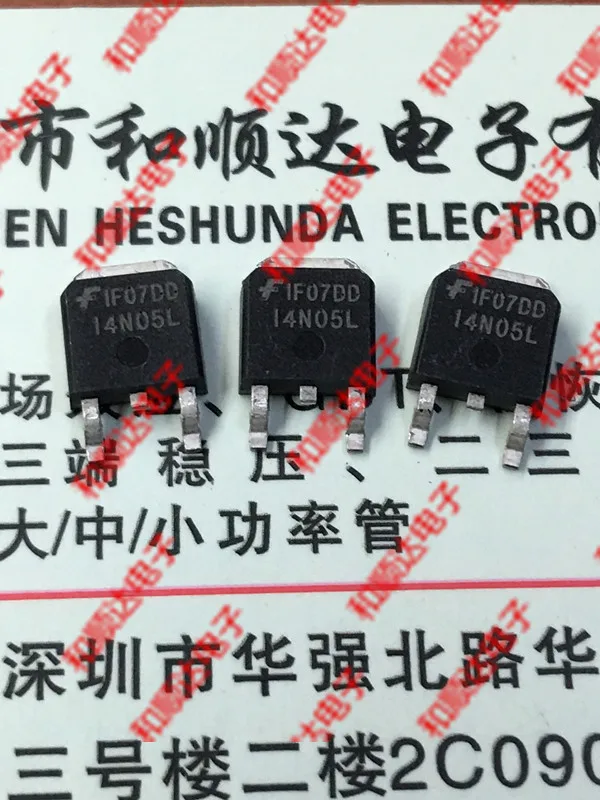 Original New / 5pcs / 14N05L RFD14N05L  TO-252 50V-14A