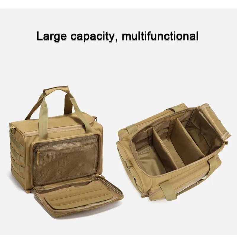 Multifunctional Tactical Range Bag Molle System Waterproof Gun Shooting Pistol Case Pack Hunting Accessories Tools Sling Bag