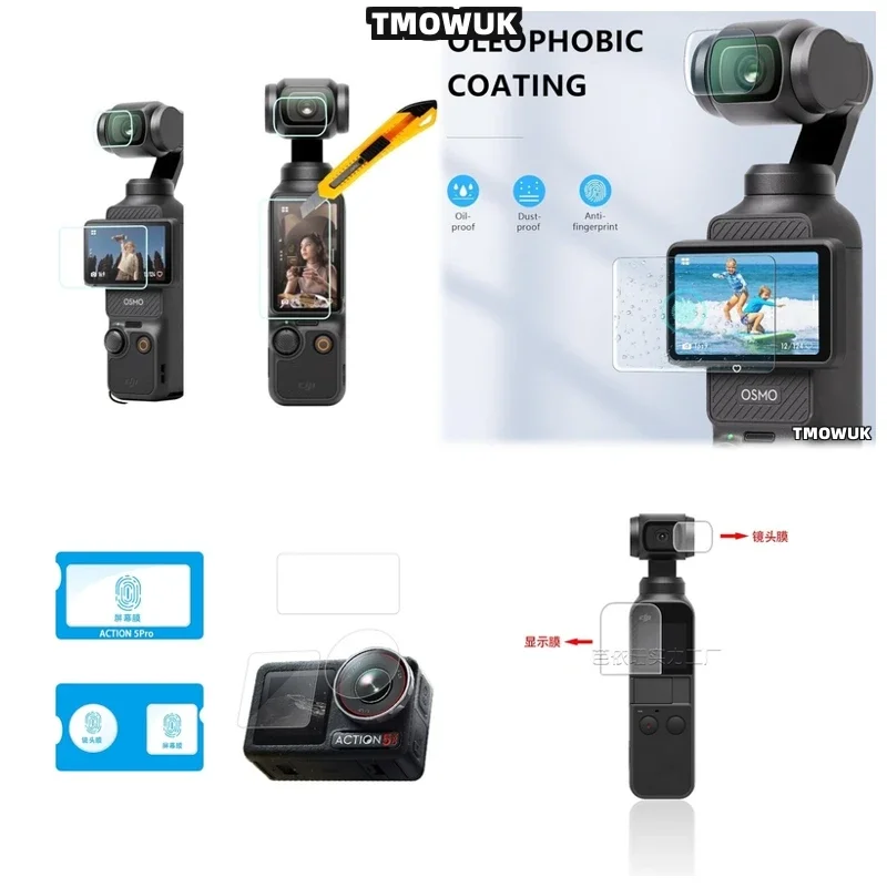 

For DJI Pocket 1 2 Osmo Pocket 3 Action 2 4 Pro Tempered Glass HD Screen Shield Film