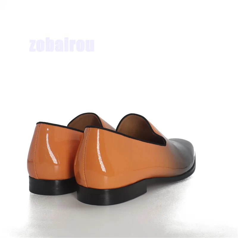 Chaussures en cuir à enfiler pour hommes, chaussures provoqué noires et orange, chaussures décontractées pour hommes, chaussures pointues Parker, chaussures de fête, document mixte