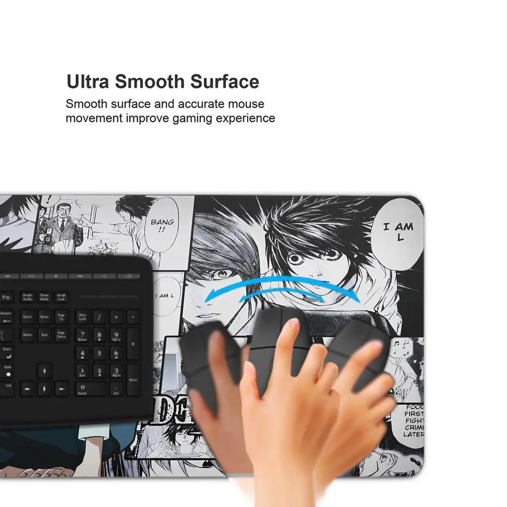 DEATH NOTE Mouse Pad Tablet mouse Pad Laptop xl desktop mouse pad, cute HD Rainbow Gaming keyboard pad, csgo Player, 90x40