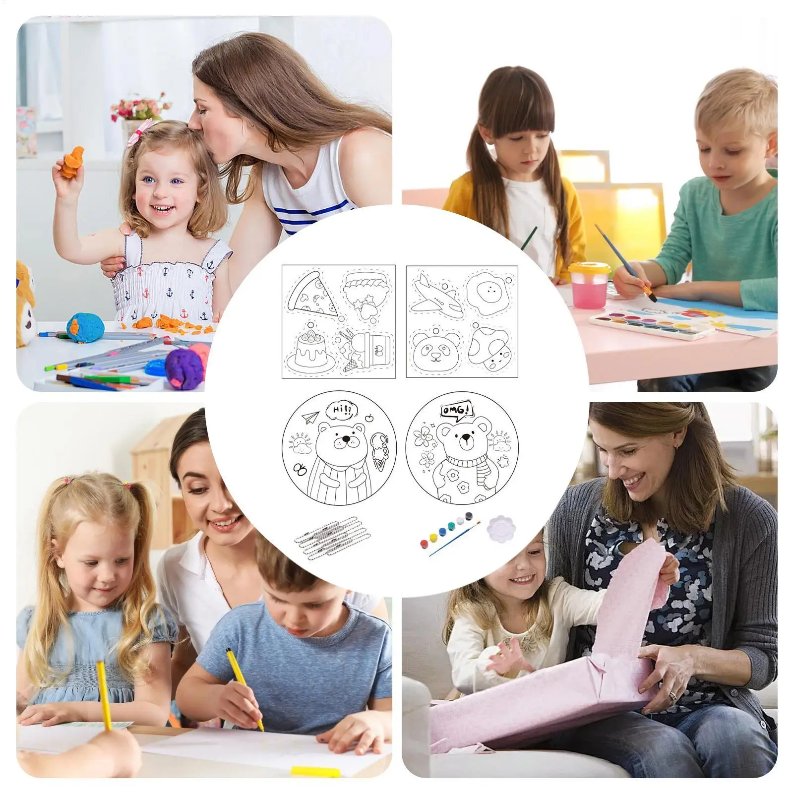 Getextureerde schuimkunst Schilderij Magische schuimtextuur Tekenpapier Art Kit Watergeactiveerde tekening Canvas Spons voor Home Studio School