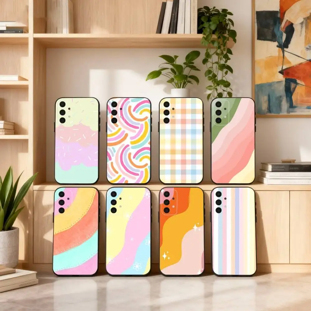 

C-Candy color Phone Case For Samsung S25,24,23,22,30,21,10,9,Ultra,Plus,Lite,FE,4,5 G Soft Black Case