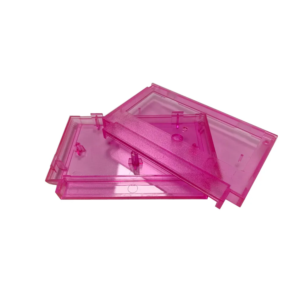 Cartucho de juego piezas versión japonesa, carcasa de plástico de repuesto para tarjeta de juego de 8 bits konami para FC, color rojo transparente, 10 Uds.
