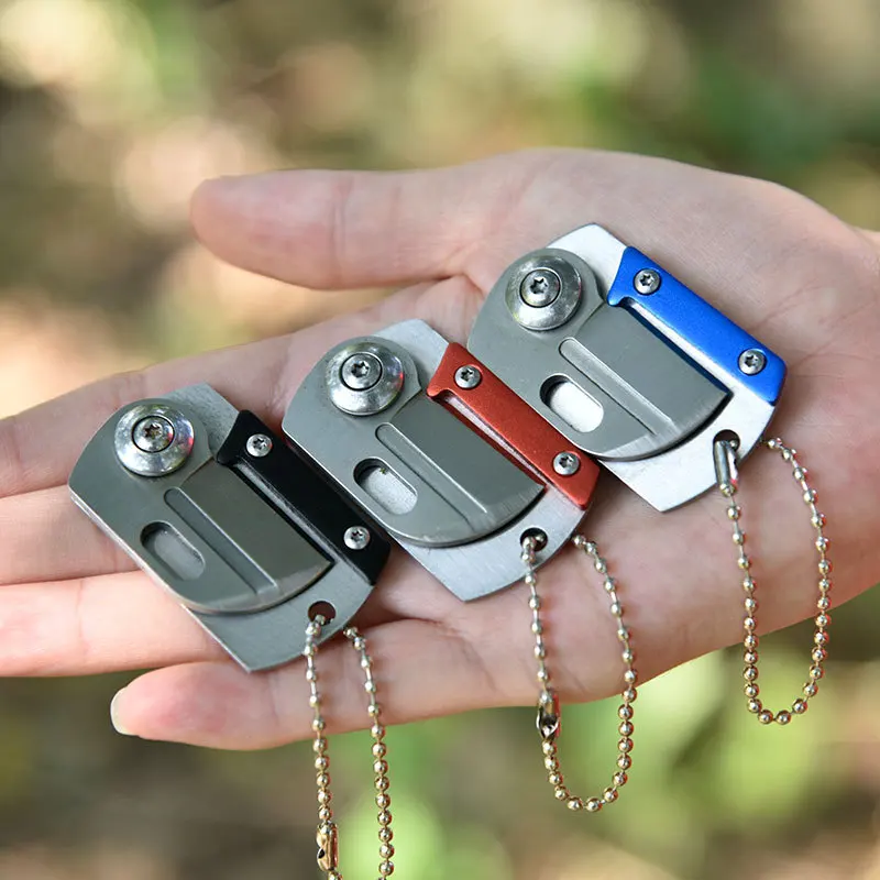 5 Colors EDC Mini Folding Knife Multifunction Key Chain Portable Survival Camping Knife Opener Pocket Knife Hands Tool