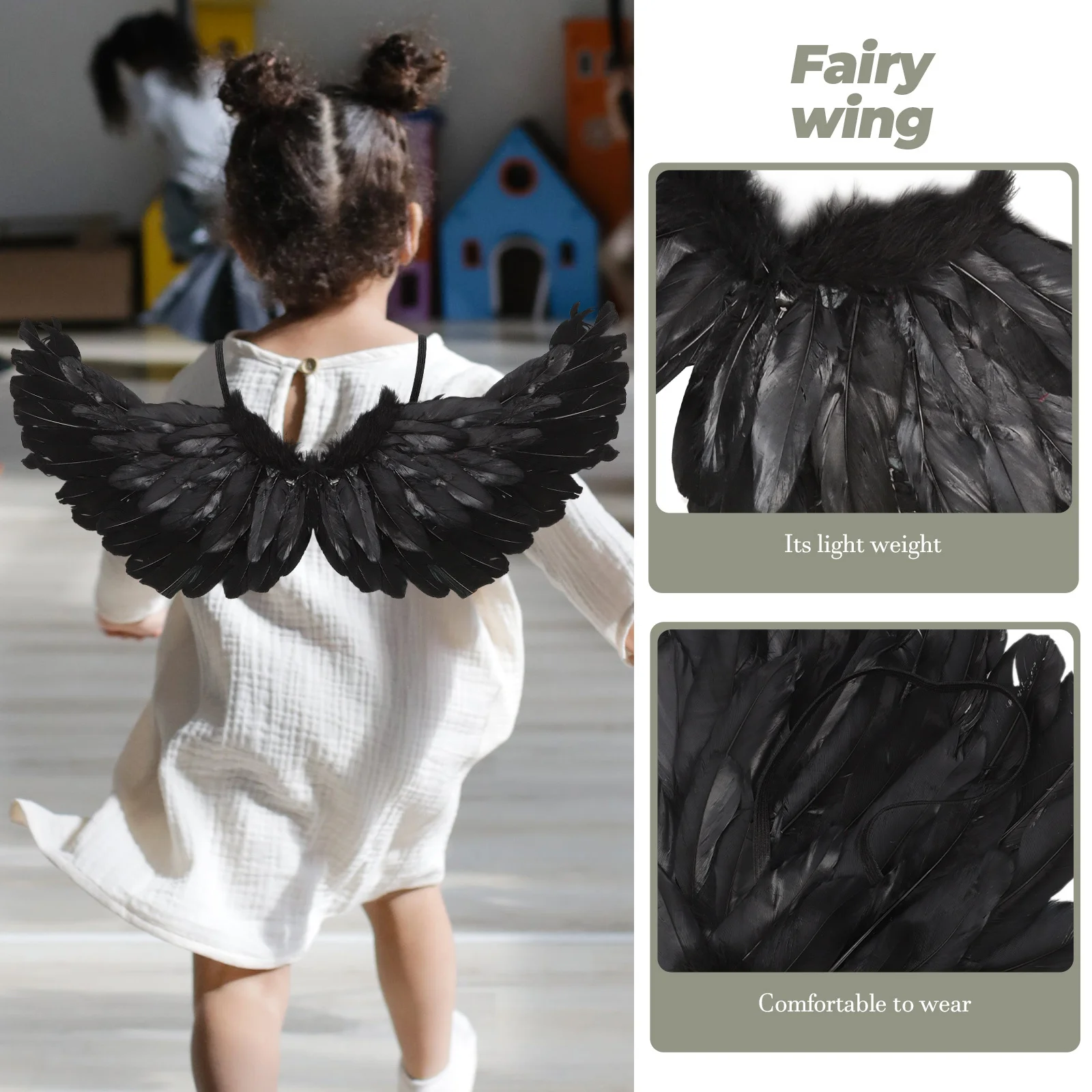 

1Set Prop Cosplay Kit Wings Headband Wand for Fancy Party Stage Performance Fairy Wing