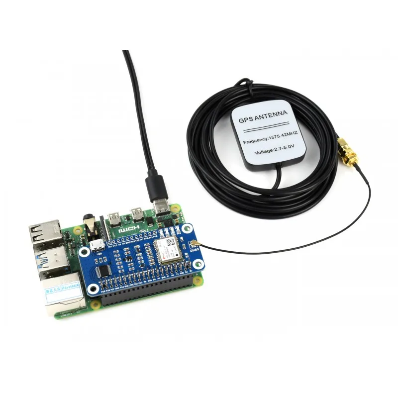 NEO-M8T GNSS TIMING HAT untuk Raspberry Pi, Single-Satellite Timing, bersamaan penerimaan GPS, Beidou, Sahara EO, GLONASS
