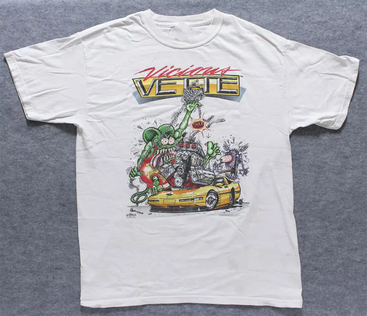Ed Big Daddy Roth Rat Fink Vicious Vette T SHIRT FULL SIZE S-5XL