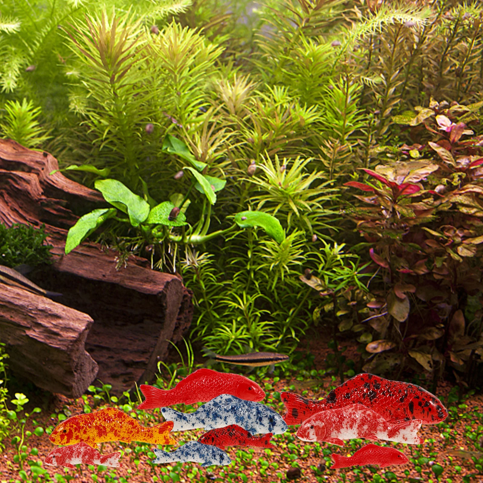 

15pcs Mini Fish Figurines Resin Micro Landscape Animal Garden Lawn Office Home Outdoor Fish Statues Tabletop Decorative