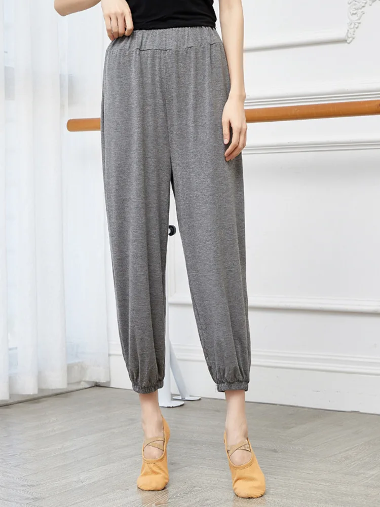 

Женские элегантные однотонные свободные брюки-палаццо с высокой талией, брюки для балета и танцев для выступлений на сцене