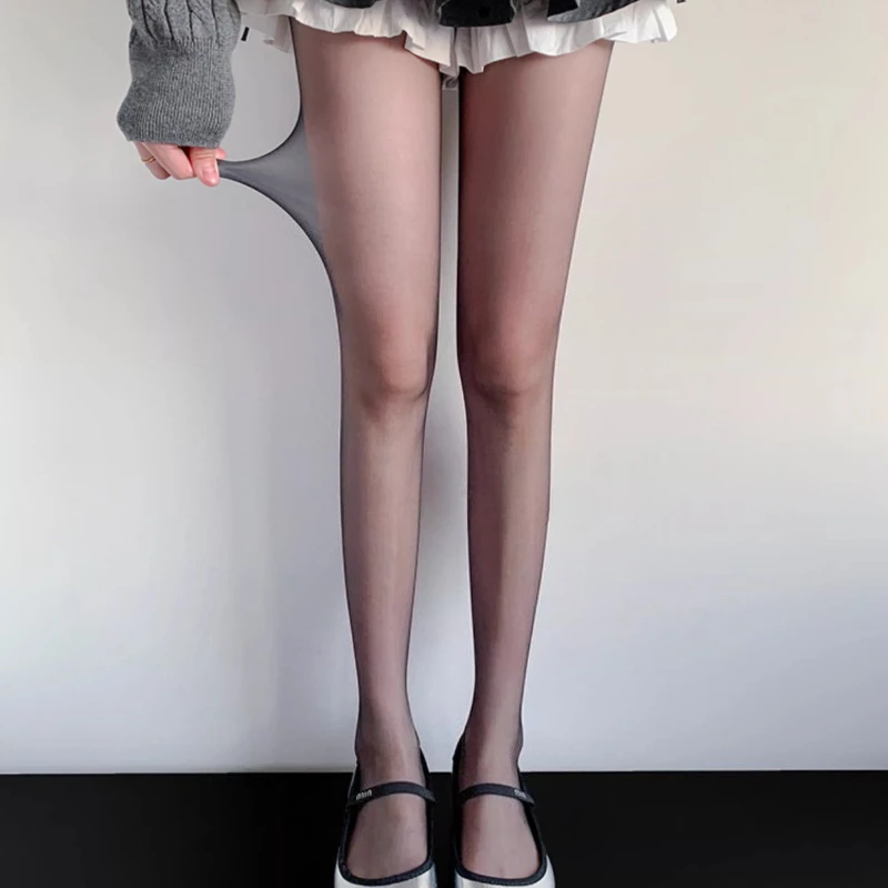 Disposable Long Socks JK Lolita Silk Stockings Women's Summer Thin Colorful Transparent Tights Solid Pantyhose Sexy Slim Hosiery image 2