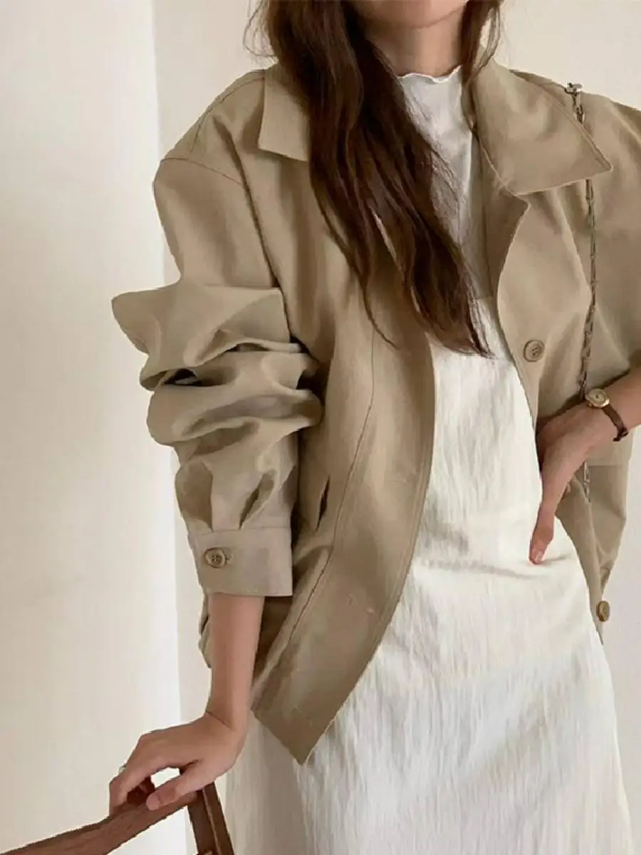 

Casual Collar Jaet ort A-Line Skirt Set Women's Faion Spring Cotton Long Sve Color Two-Piece Suit