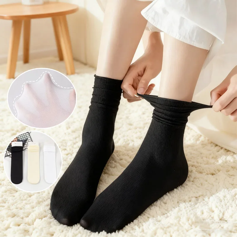 Cooling Socks for Women Ice Silk Summer Socks Odor Control Velvet Socks Mid Calf Knee High Socks Thin Breathable Socks