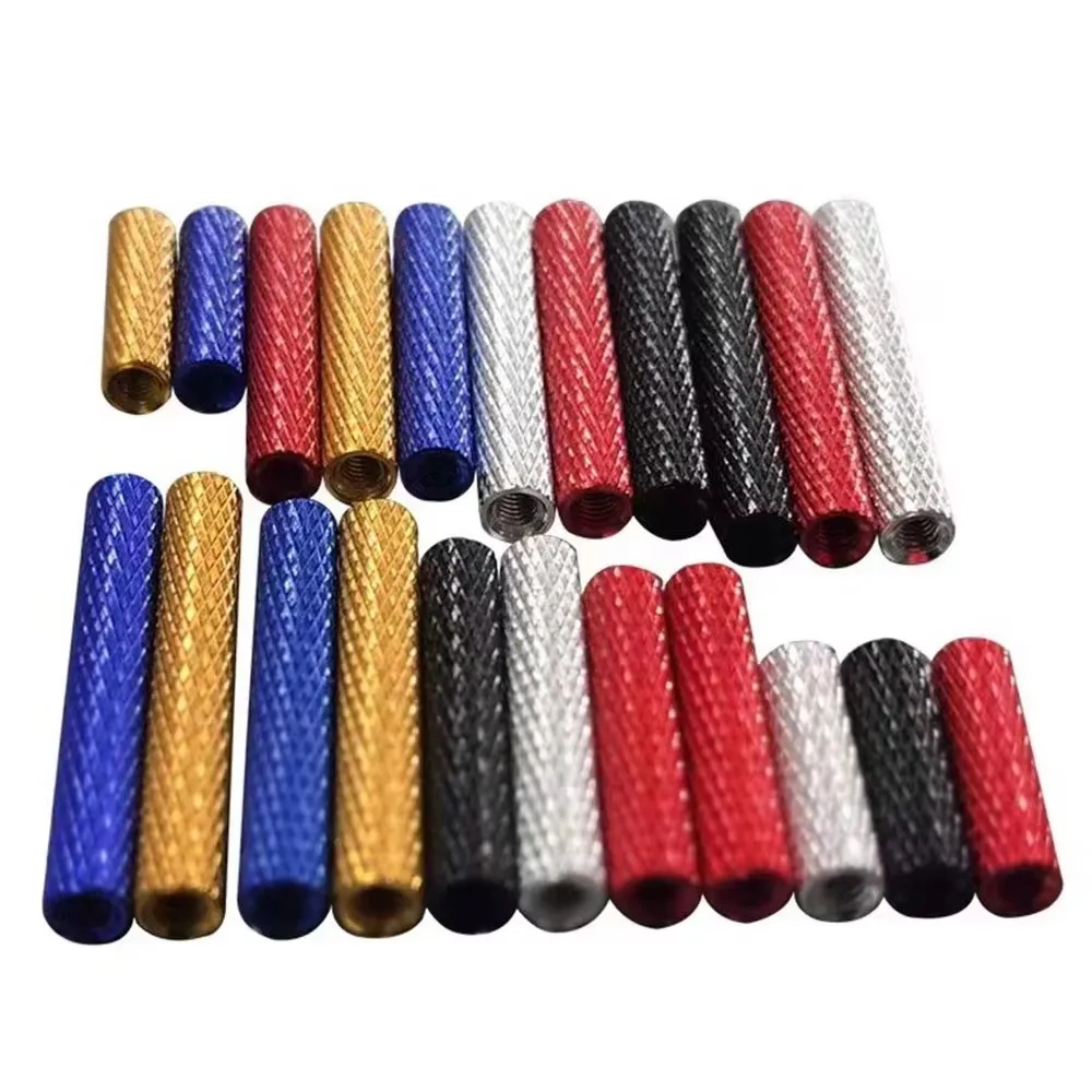 10pcs M3 m3x10/15/20/23/25/28/30/32/35/37/40/45/50 colourful aluminum knurled spacer standoff
