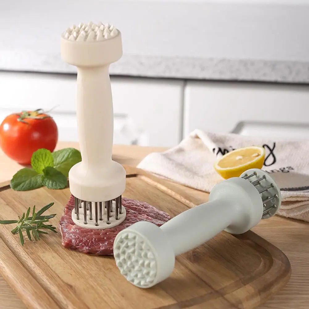 Safe Meat Tenderizer Tool Meat Tenderizer with Retractable Safety Guard Stainless Steel Sharp S for Beef Turkey Chicken Steak