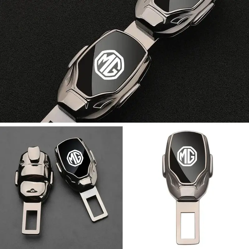 Carbon Fiber Car Seat Belt Extender Plug For MG ZS EV HS GT One, Safety Buckle Extension Interior Decor Auto Accessory
