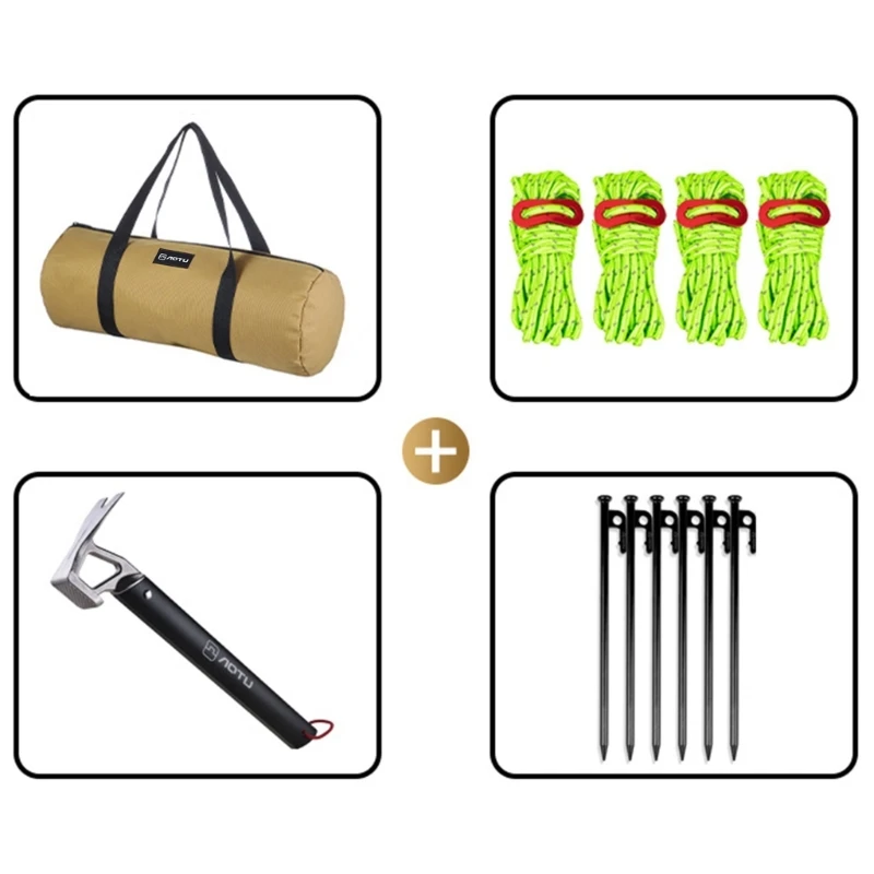 

Portable Oxford Fabric Tent Pegs Storage Bag Tent Stakes Organizers with Wind Ropes/Hammer/Peg Tool Camping