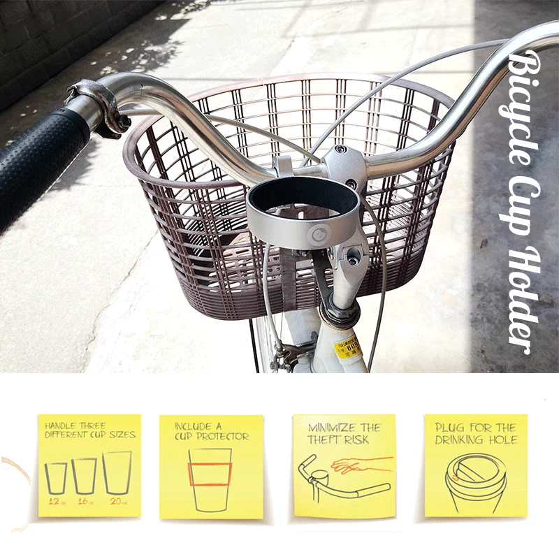 PCycling Bicycle Coffee Cup Holder/Milk Tea Cup Holder/Aluminum Water Bottle Holder/Beer Holder with Matte Finish