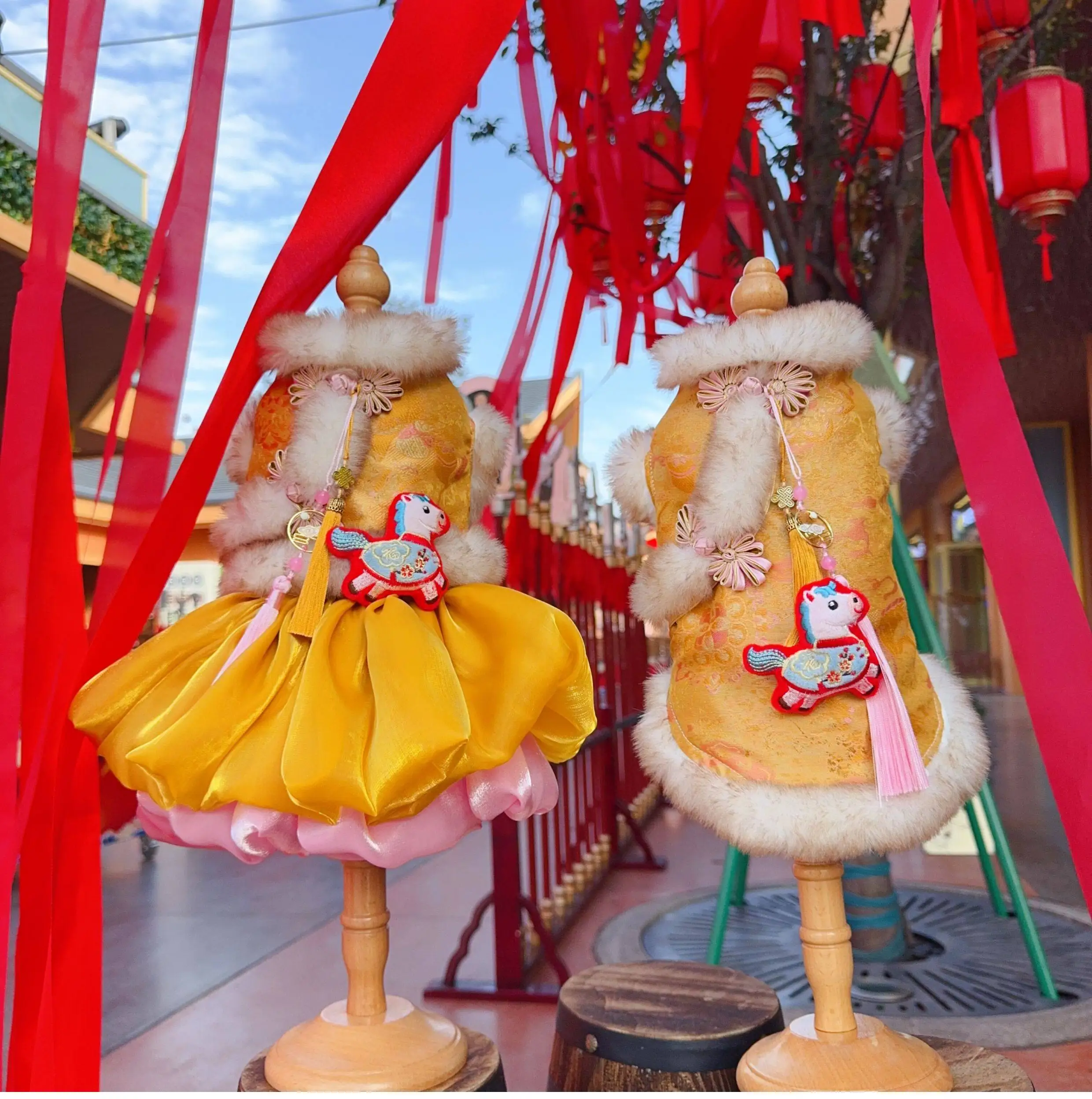 

Утепленное зимнее пальто в стиле принцессы для маленьких собак и кошек, осенне-зимнее платье в китайском стиле для шнауцеров и бишонов