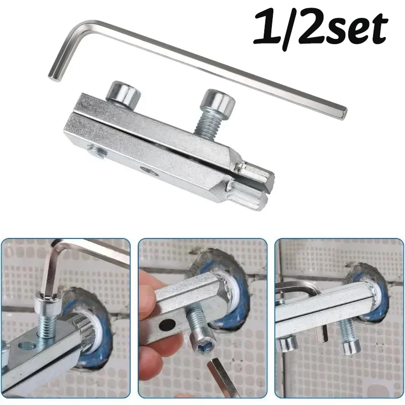 

1/2Set Faucet Angle Valve Broken Screw Extractor 4/6Point Adjustable Tap Screw Remove Water-tap Angle Valve Repair Plumbing Tool