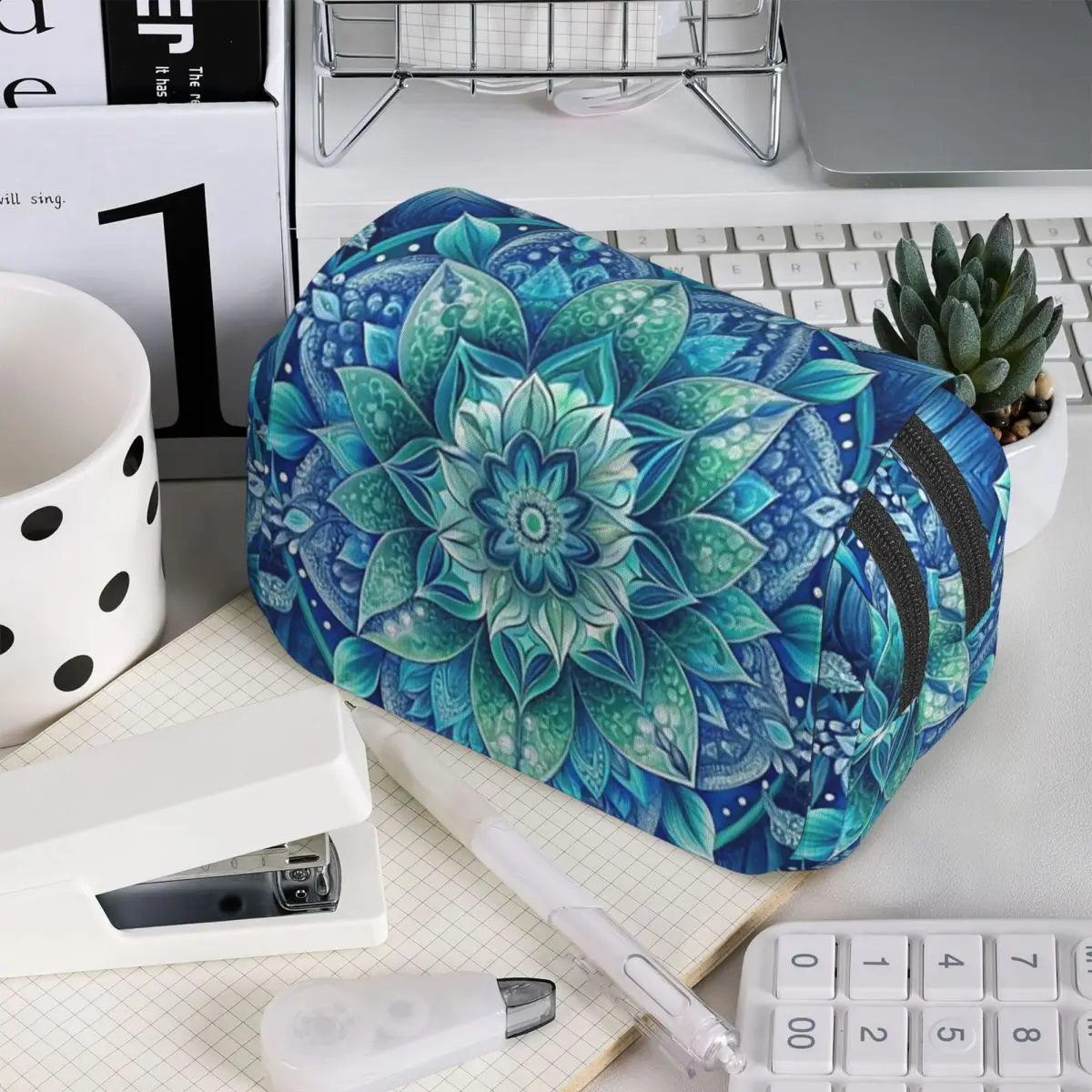 Bohemian Mandala Print Pattern Pencil Case for Boys Girls School Pen Box Pencil Bag Stationery Supplies Pen Holder Bag