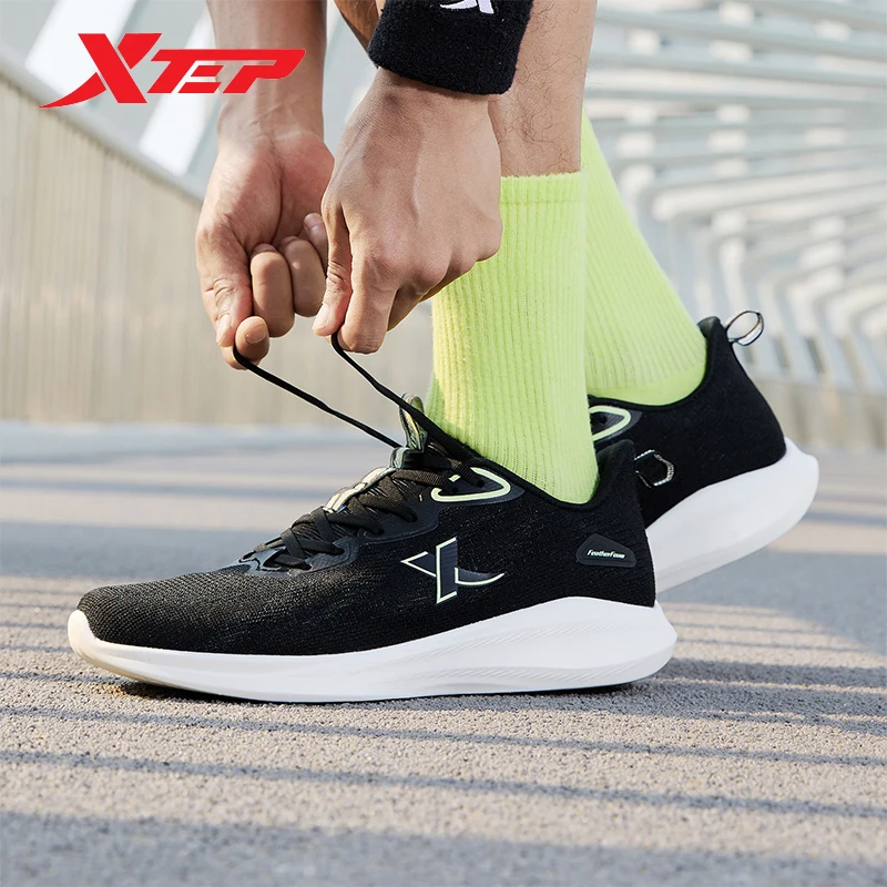 Xtep Feather Foam Running Shoes Men Shock Absorption Rebound Soft Sports Shoes Marathon Non-Slip Jogging Sneakers 878219110041