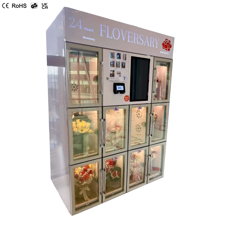 Factory Price Custom Automatic Self Service Innovative Vending Machine Elegant Design Fresh Flower Vending Machine With Cooler