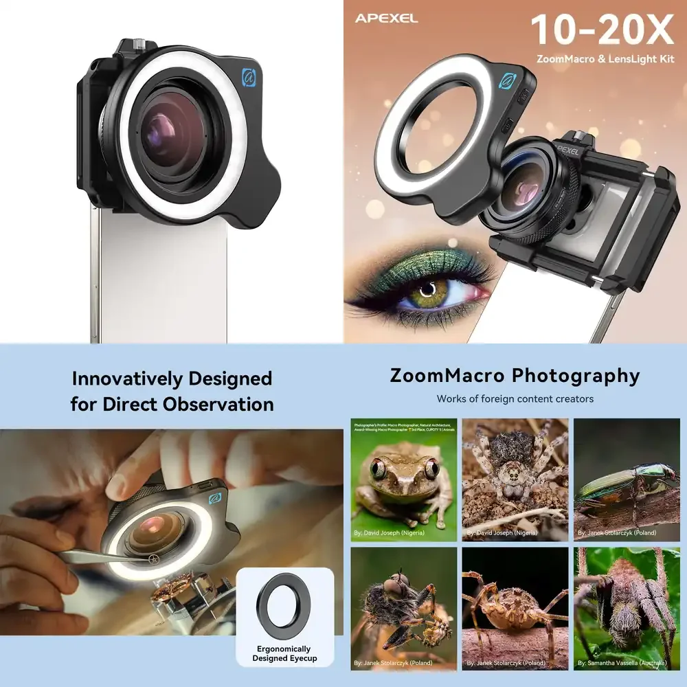 

APL ZM100FL26 Zoom Macro Lens with Ring Light