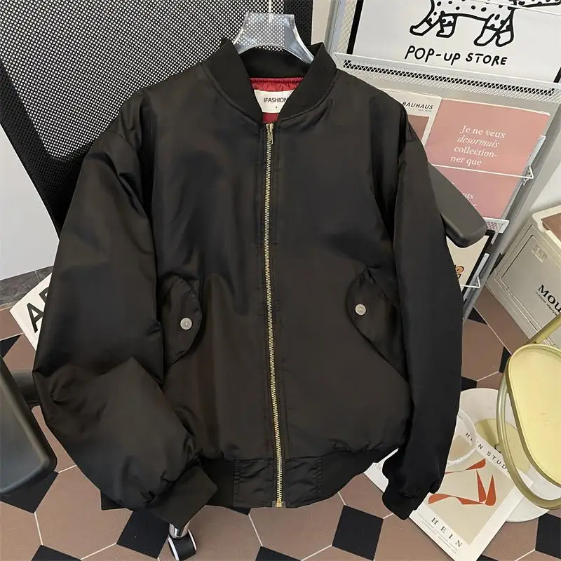 

Мужская зимняя куртка-пилот из хлопка с защитой от ветра, теплая, для активного отдыха, в американском стиле, бейсбольная куртка