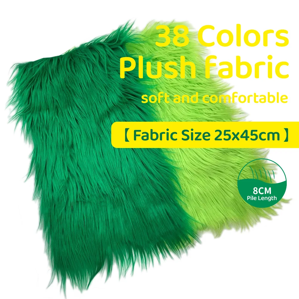 Hot Sale 8cm length faux fur 100% Polyester Cotton doll hair plush stuffed fabric Hand decorated background materials 