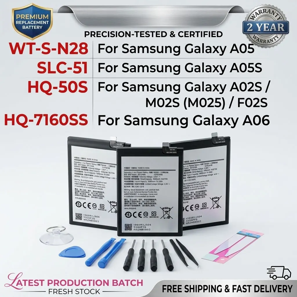 

Mobile Phone Battery HQ-7160SS WT-S-N28 SLC-51 HQ-50S For Samsung Galaxy A05 A05S A02S M02S F02S A06
