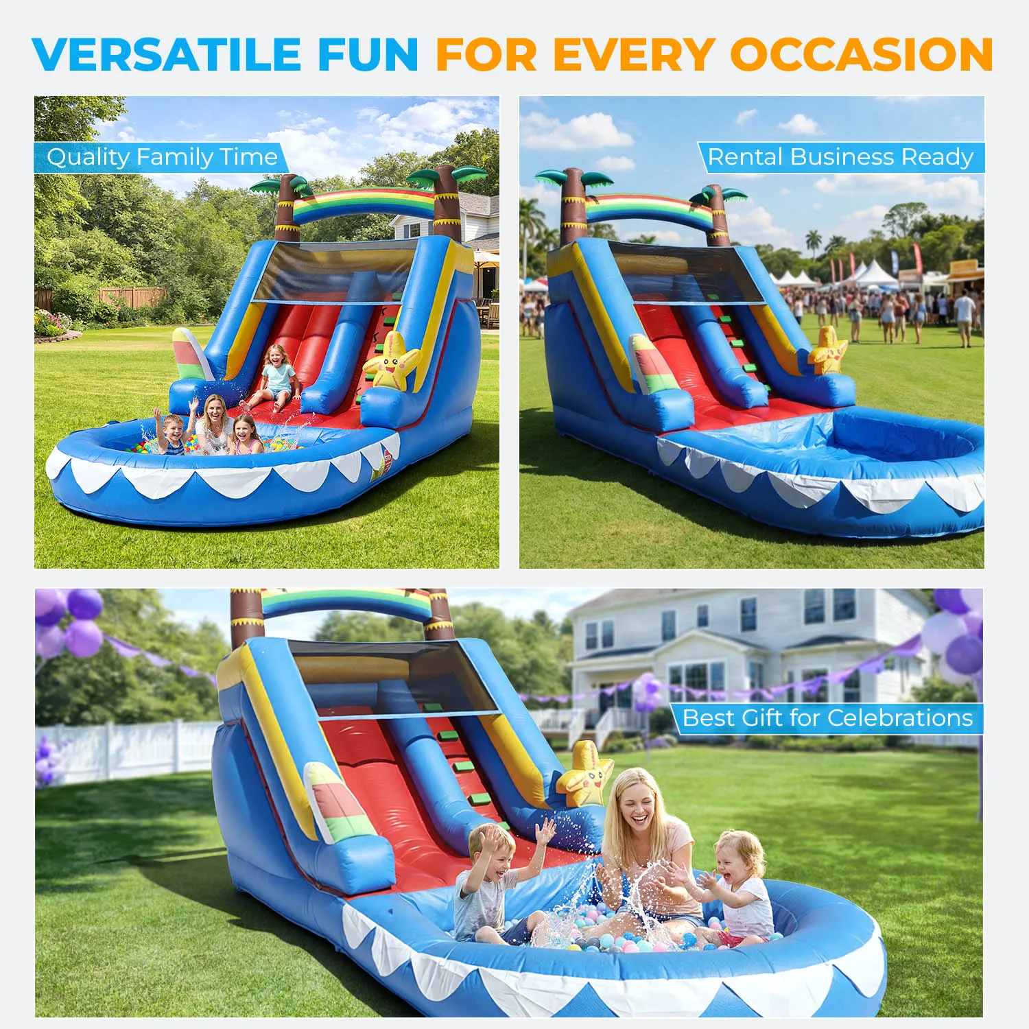 

Новый коммерческий надувной батут-горка из 100% ПВХ длиной 6,4 м с воздуходувкой 950 Вт для детей и взрослых, надувная игрушка