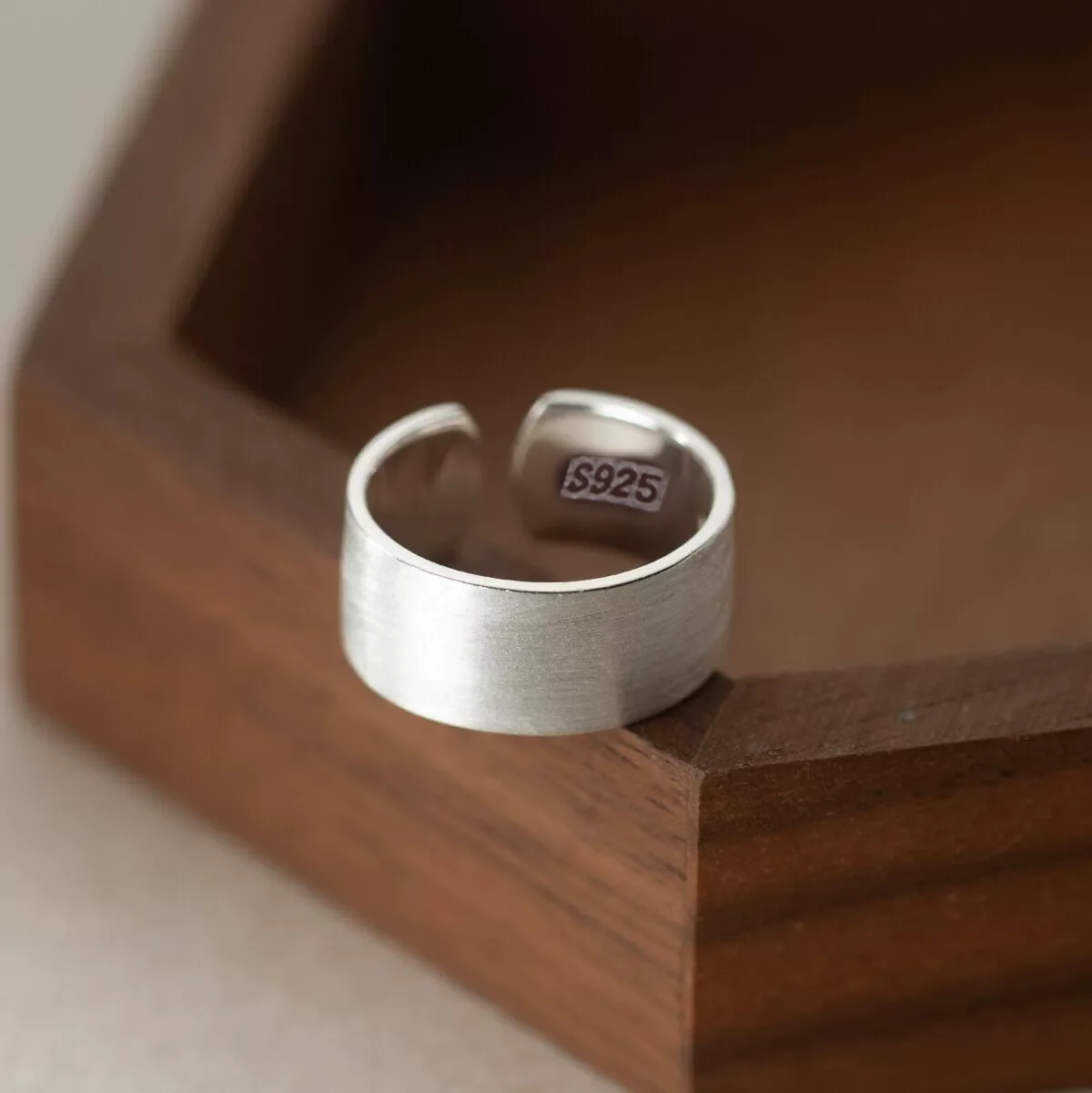Women's 925 Sterling Silver Thick Double Layer Ring, Minimalist Gift